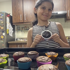 A cupcake Vedhica baked for charity